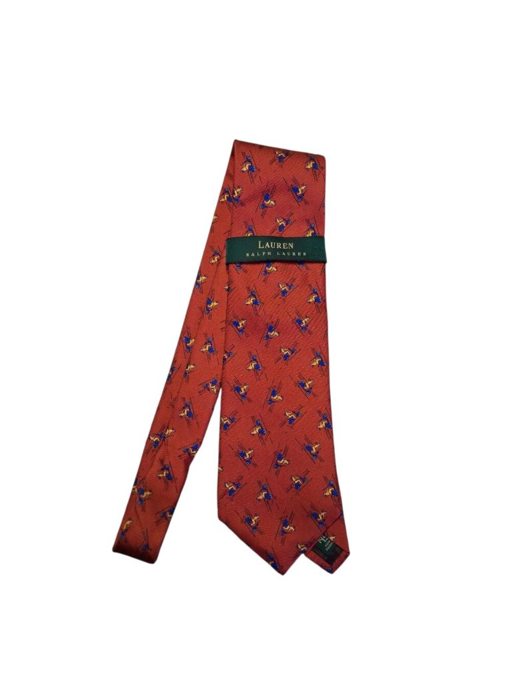 Lauren Ralph Lauren nwt vintage neck tie 100% silk hand finished USA red scooter